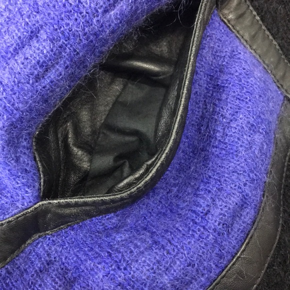 TORRAS OF SPAIN color block leather/mohair jacket - Picture 7 of 15